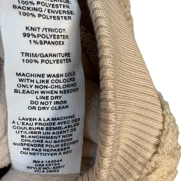 AVEC LES FILLES Bomber Zip Up Brown Tan Jacket Fuzzy Pocketed Womens Size Medium - Picture 7 of 8